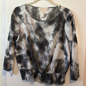 Michael Kors Women’s Sheer Blouse Black, Cream and Gray Size S - EUC